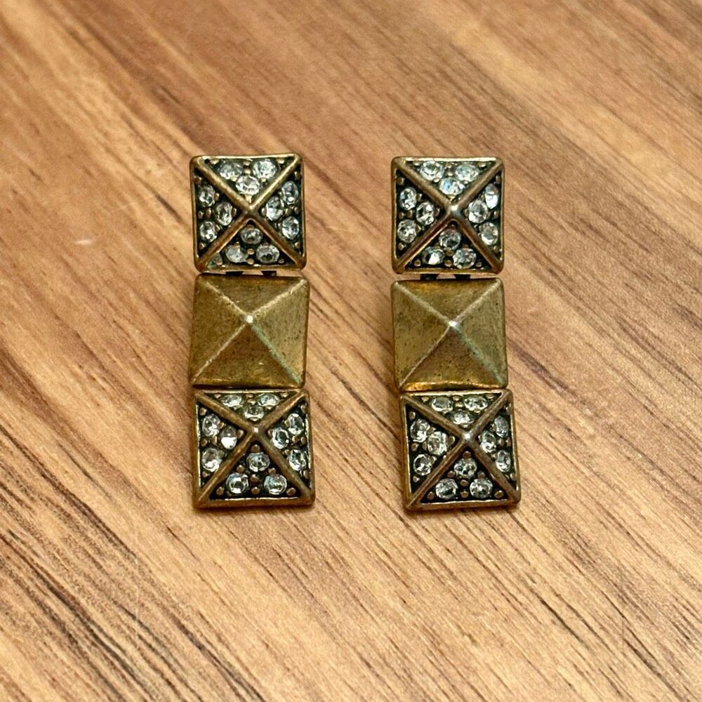J.Crew | Triple Drop Pave Earrings | 1” Length